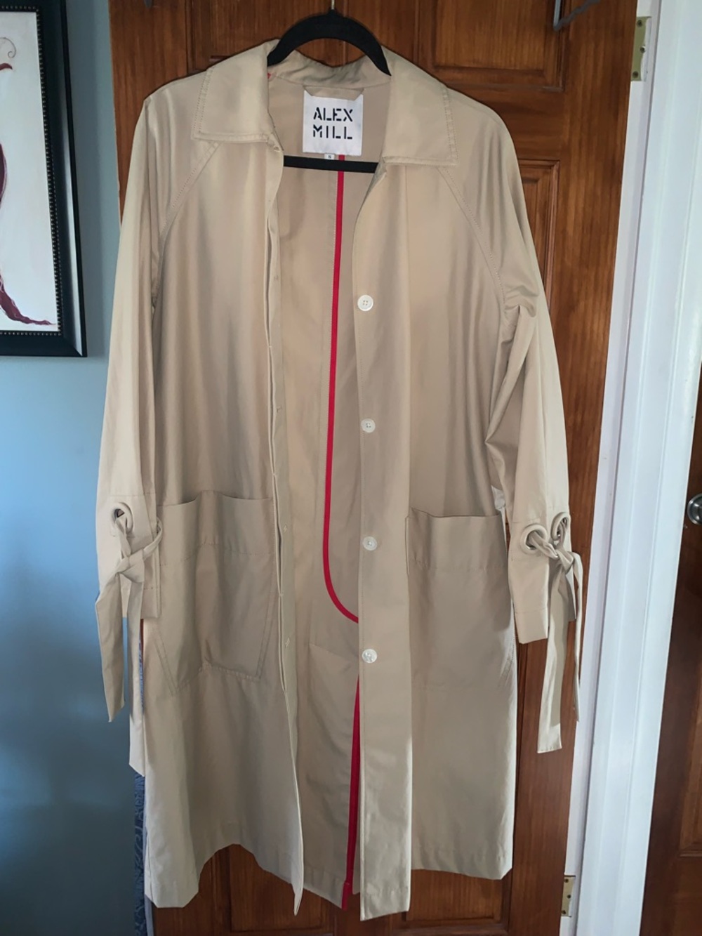 Alex Mill Coat with Red Center Stripe
